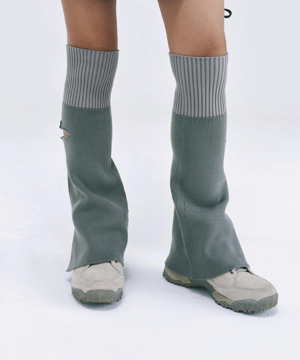 Cut-out Leg warmer (Khaki)